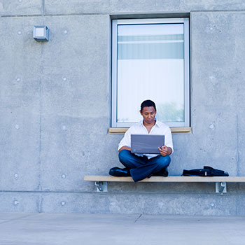 Student on laptop